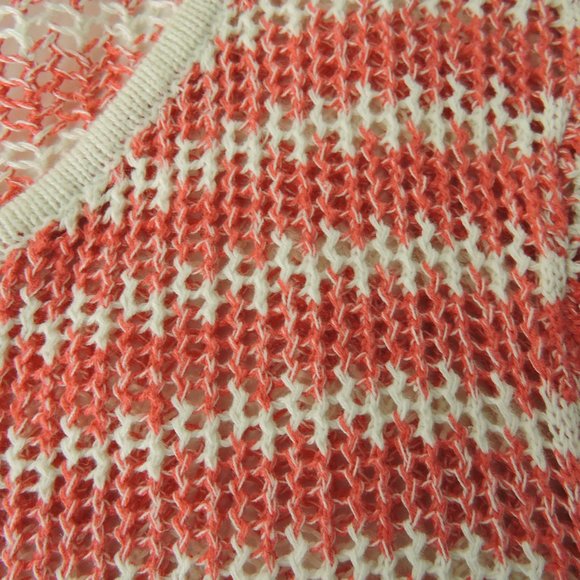 Tommy Bahama Open Knit Striped Tunic Cover up top - Picture 7 of 9